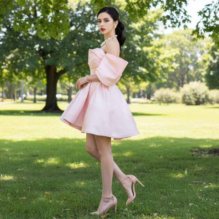 Off the Shoulder Womens Pink Cocktail & Party Dresses - Rosymae