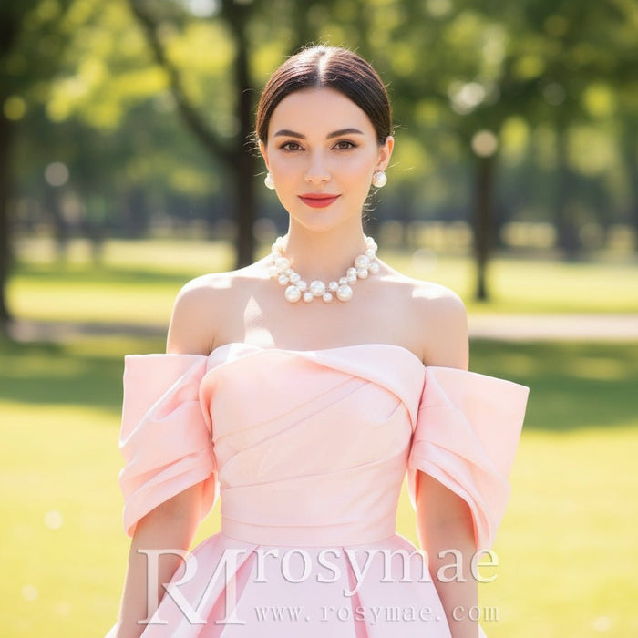 Off the Shoulder Womens Pink Cocktail & Party Dresses - Rosymae