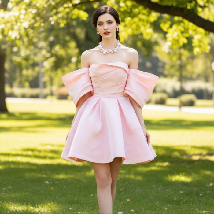 Off the Shoulder Womens Pink Cocktail & Party Dresses - Rosymae