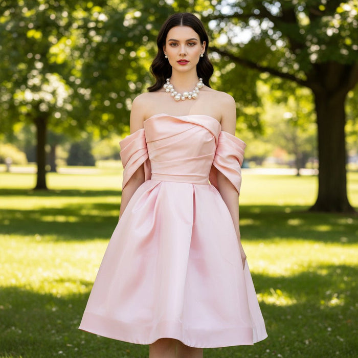 Off the Shoulder Womens Pink Cocktail & Party Dresses - Rosymae