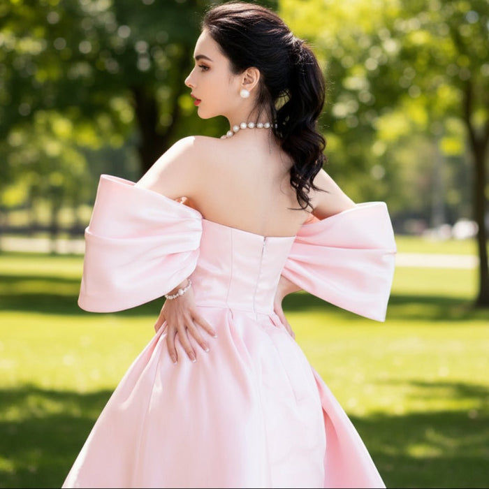 Off the Shoulder Womens Pink Cocktail & Party Dresses - Rosymae