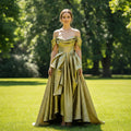 Olive Off the Shoulder Hi Lo Formal Dresses Party Gowns - Rosymae