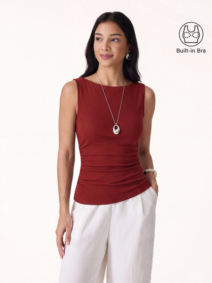 OGLmove Open Back Bra Tank Retro Red XS