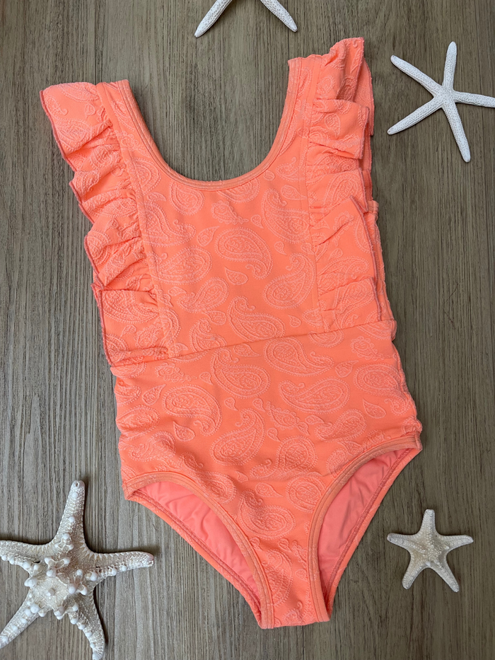 Orange Coast Ruffle Strap One Piece Swimsuit Mia Belle Girls