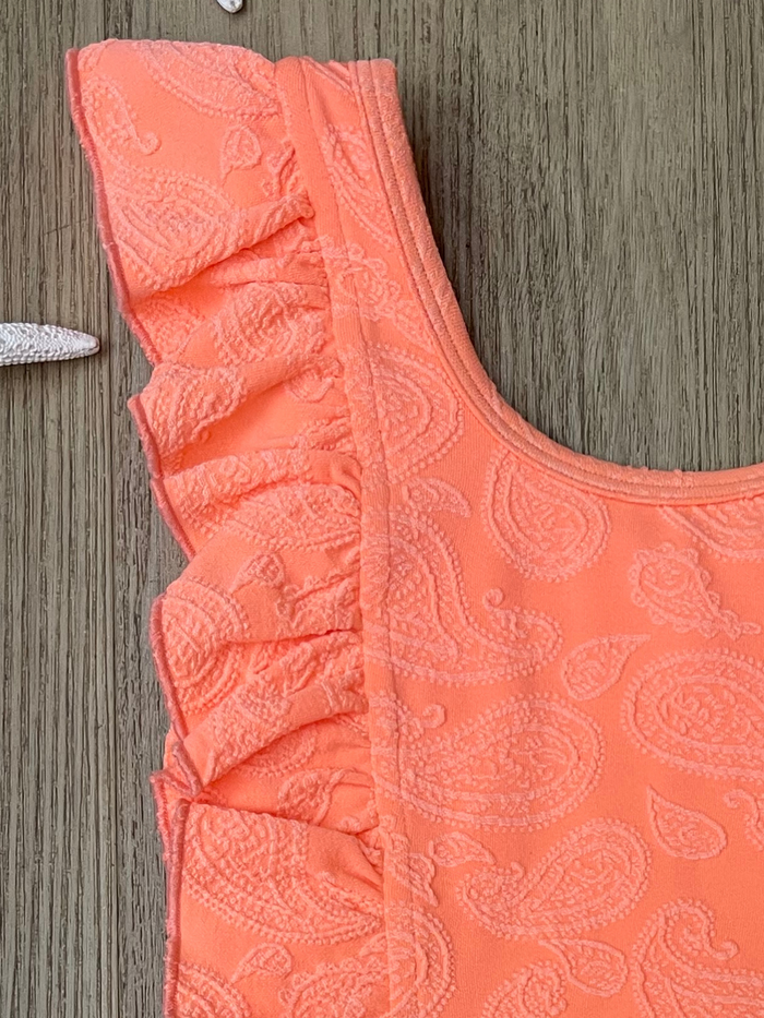 Orange Coast Ruffle Strap One Piece Swimsuit Mia Belle Girls