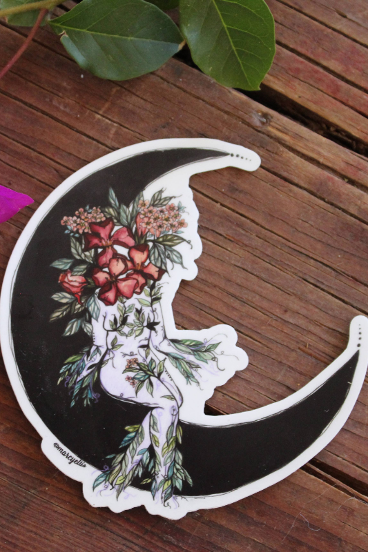 Over the Moon Sticker