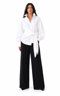 Oversized Tie-Waist Shirt – Blush