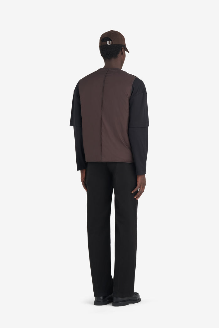 ETUDES STUDIO PADDED ZIP VEST DARK BROWN 5