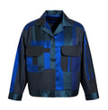 Patchwork Silk Satin and Denim Blue Jacket