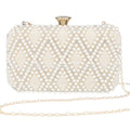 Pearl Embellished Clutch Bag - Luxe
