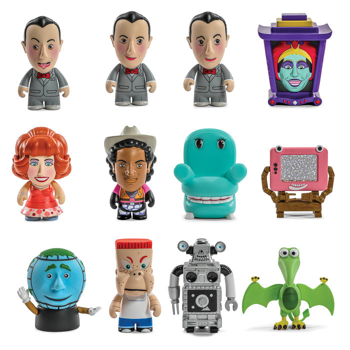 Pee-wee's Playhouse 3-inch vinyl mini figure from Kidrobot series, featuring colorful character design in a case pack of 24.