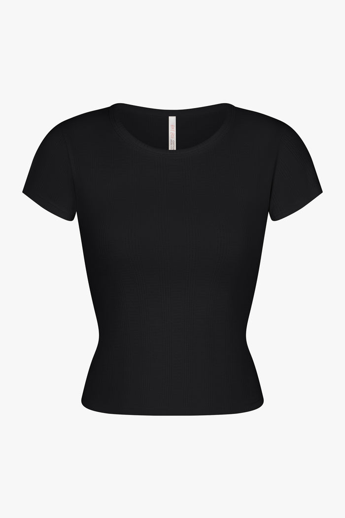 PERFECT T-SHIRT IN ONYX POINTELLE