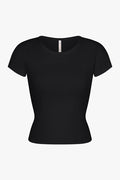 PERFECT T-SHIRT IN ONYX POINTELLE