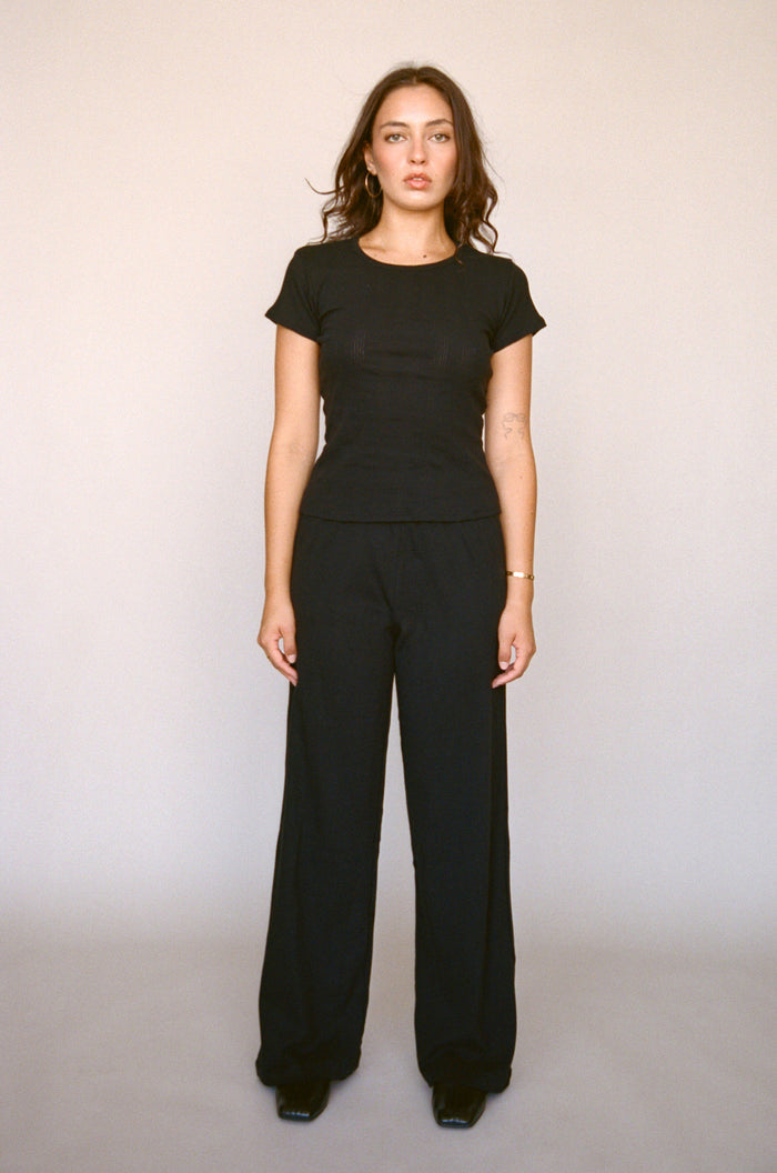 PERFECT T-SHIRT IN ONYX POINTELLE