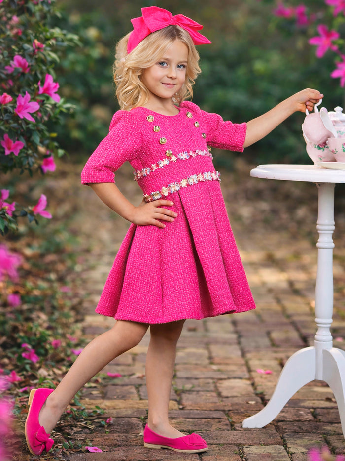 Girls pink party dress for family photos and events