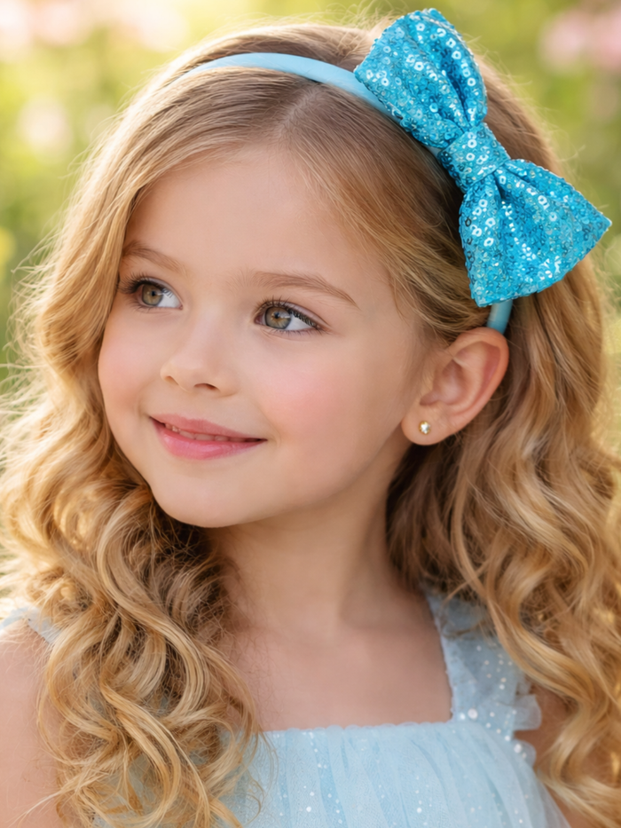 Petal Pop Sequin Bow Headband Set – Pack of 3