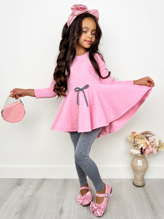 Pink Geo Hi-Lo Tunic and Legging Set Mia Belle Girls