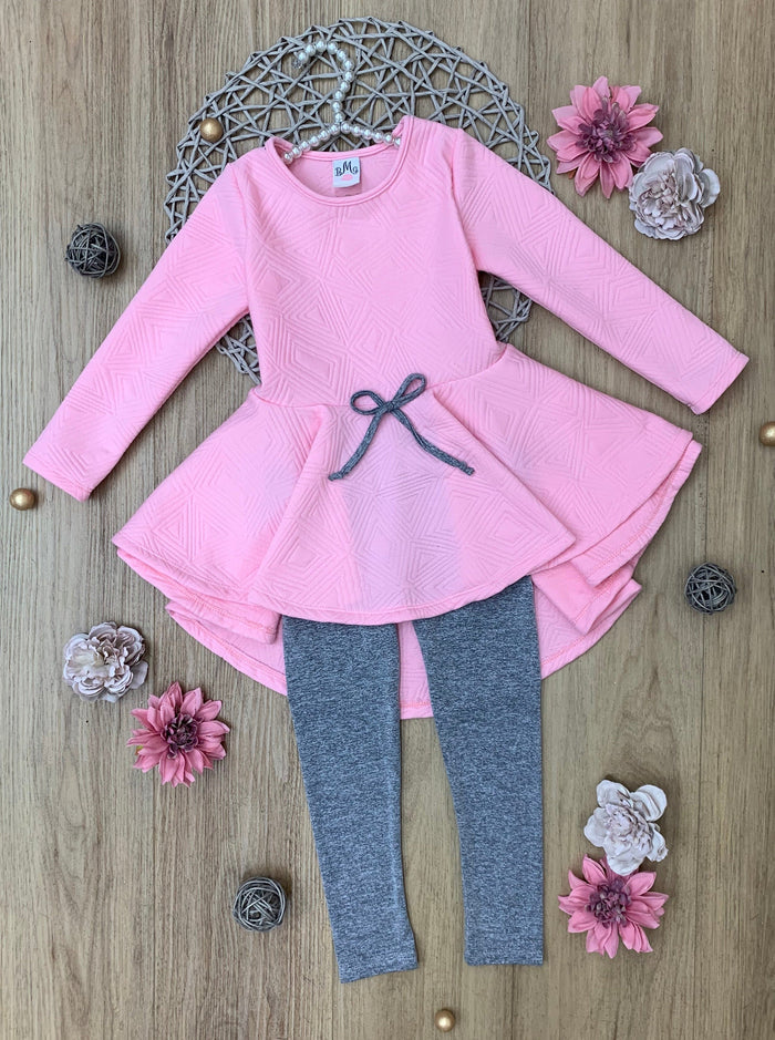 Pink Geo Hi-Lo Tunic and Legging Set Mia Belle Girls