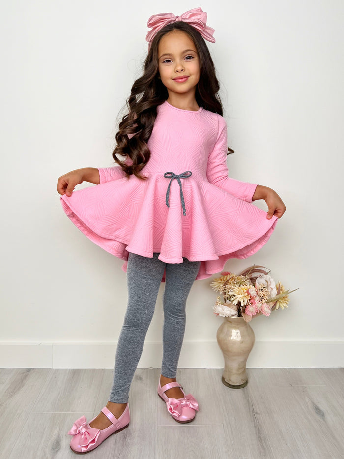 Pink Geo Hi-Lo Tunic and Legging Set Mia Belle Girls