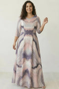 Pink Marbel Printed Dress