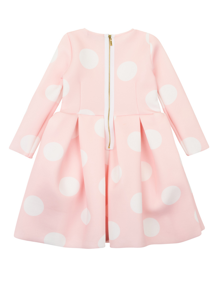 Pink Polka Dot Pleated Midi Dress by Kids Couture Mia Belle Girls