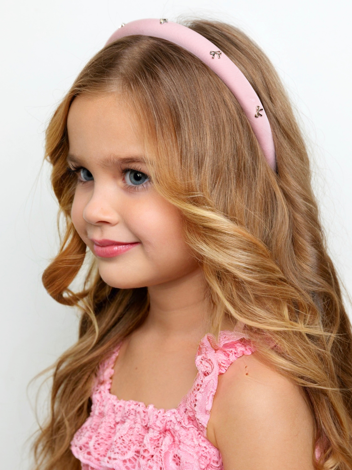 Pink Shine Bow Sparkle Headband Mia Belle Girls