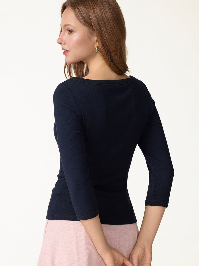 OGLmove Plantive® Boatneck 3/4 Sleeve Bra Top
