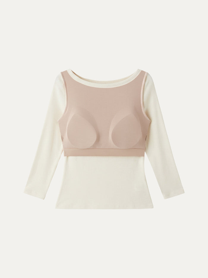 OGLmove Plantive® Boatneck 3/4 Sleeve Bra Top