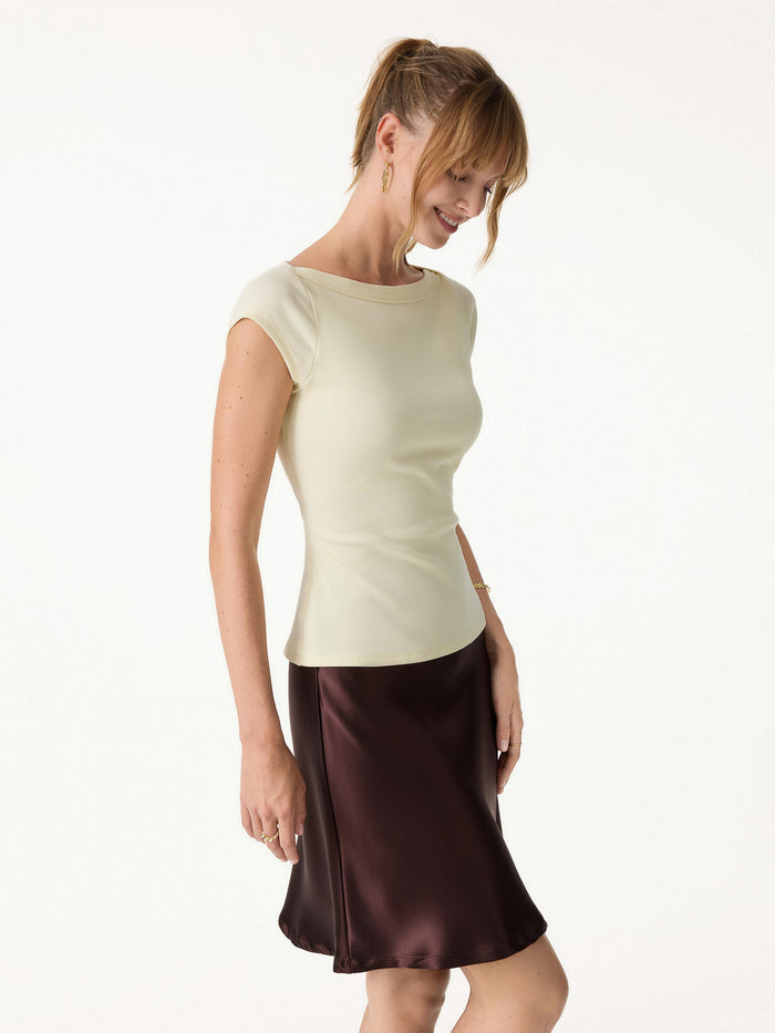 OGLmove Plantive Boatneck Cap Sleeve Bra Top