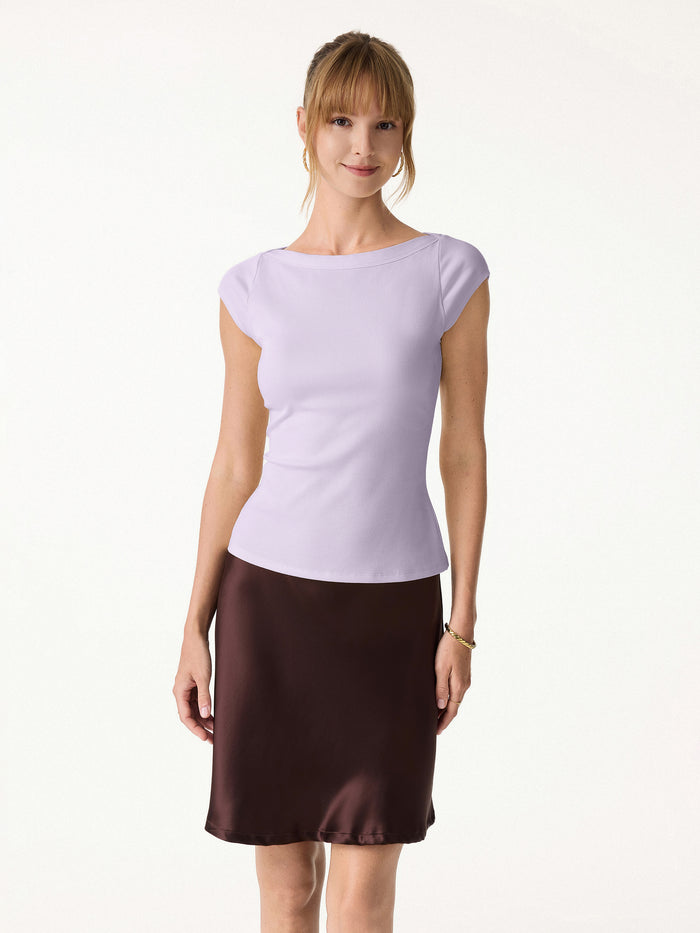 OGLmove Plantive Boatneck Cap Sleeve Bra Top