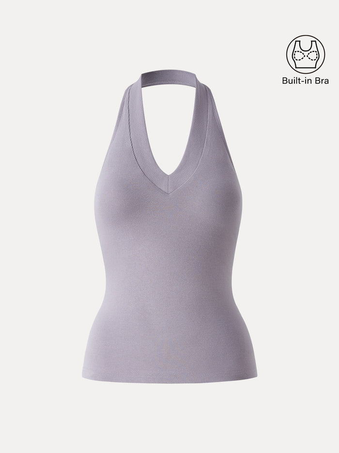 OGLmove Plantive Halter Neck Open Back Bra Tank