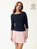 OGLmove Plantive® Boatneck 3/4 Sleeve Bra Top Smoky Navy XXS
