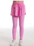 girls activewear leggings with skirt overlay sporty look