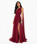 Pleated One-Shoulder Maxi Dress – ARIA