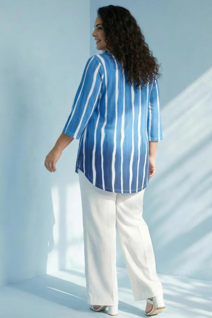 Plus Size Blue Ombre Top