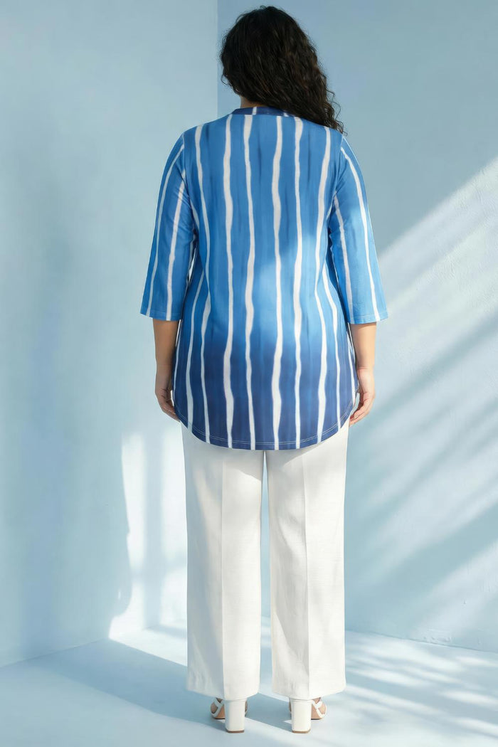 Plus Size Blue Ombre Top