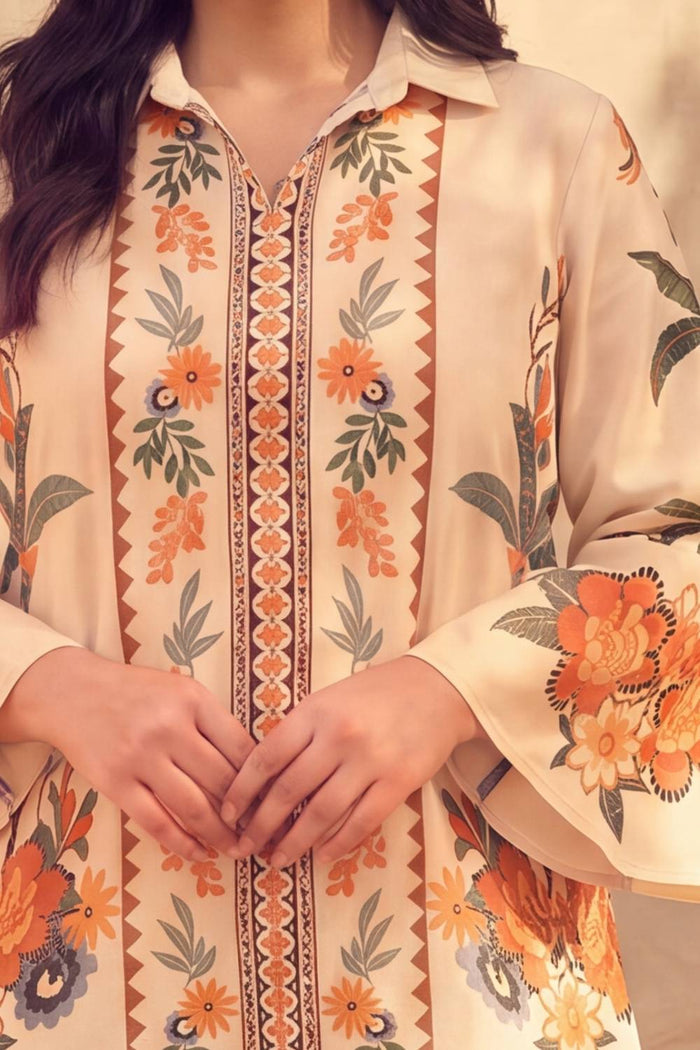 Plus Size Boho Floral Panel Print Cotton Top