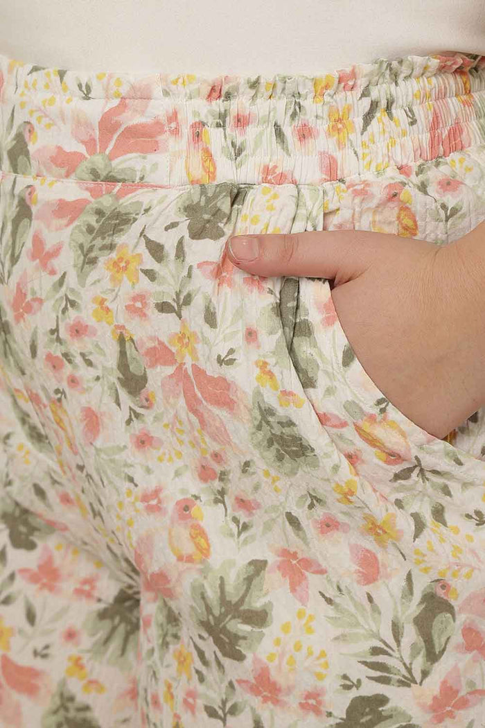 Plus Size Floral Print Kurta Coord Set