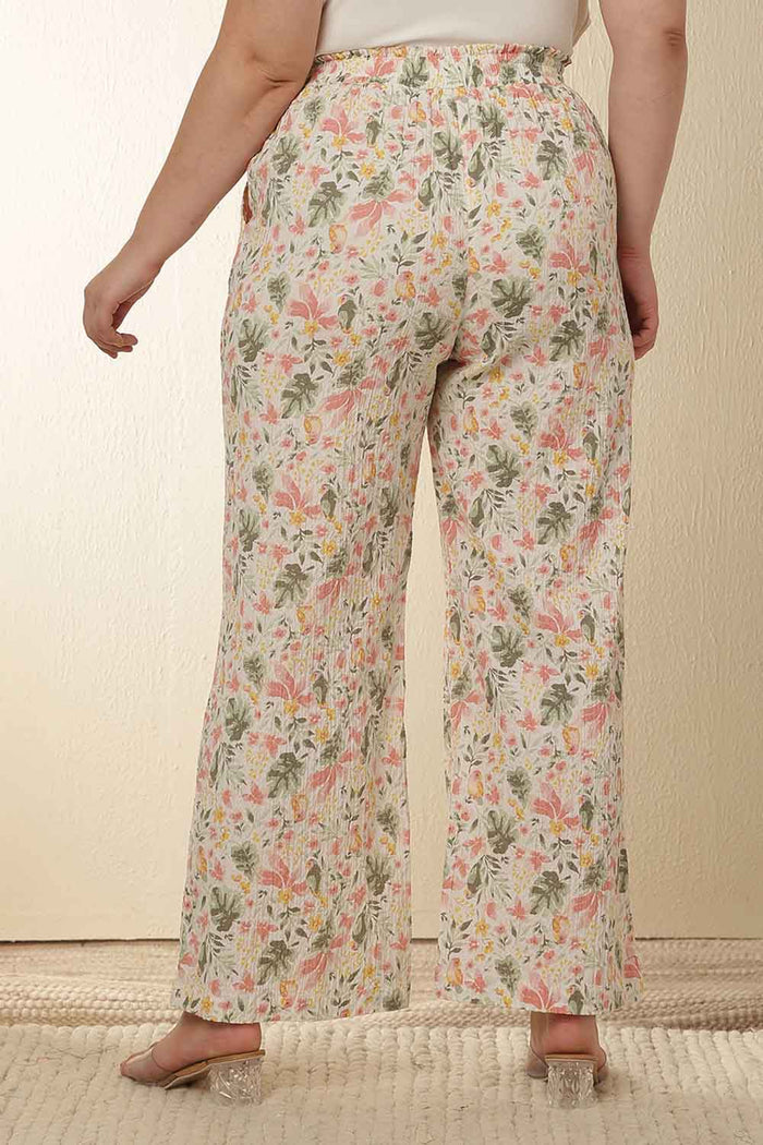 Plus Size Floral Print Kurta Coord Set