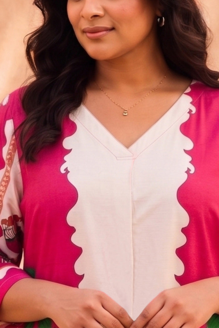 Plus Size Pink Floral Print Top