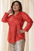 Plus Size Red Velvet Top