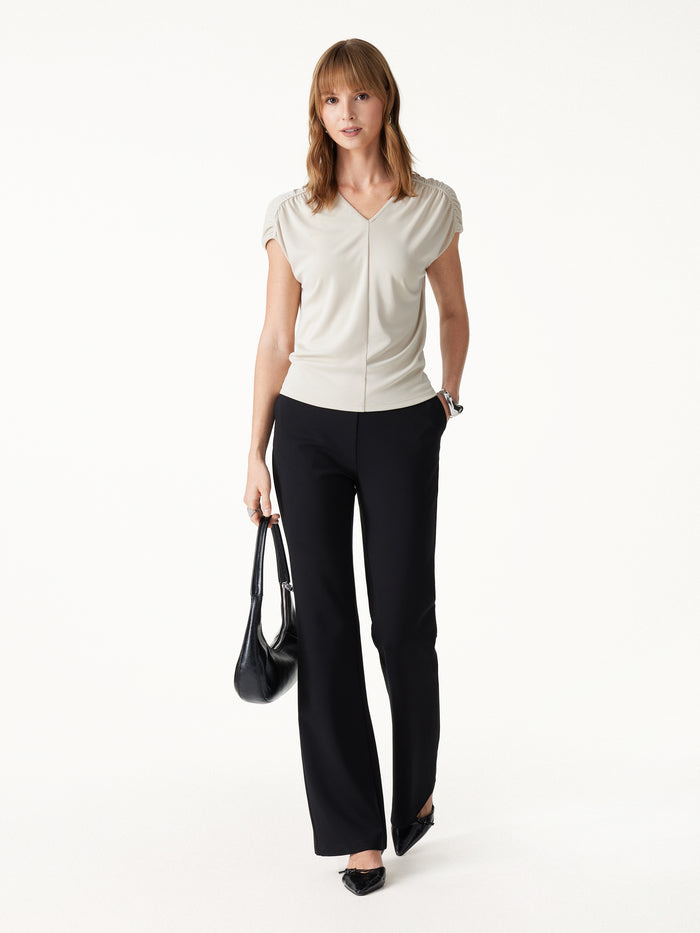 OGLmove Ponte High-Rise Slim Flared Pants with Pockets