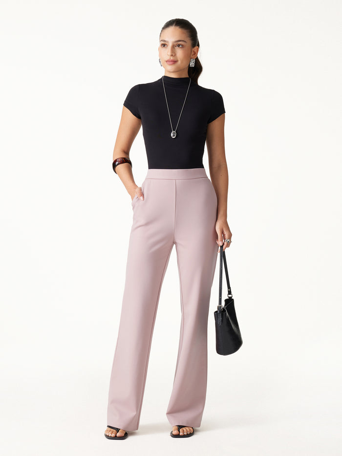 OGLmove Ponte High-Rise Slim Flared Pants with Pockets