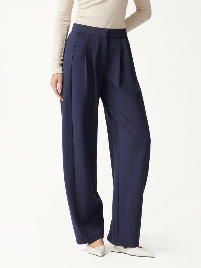 OGLmove Ponte Low-Rise Ankled Barrel Pants with Pockets