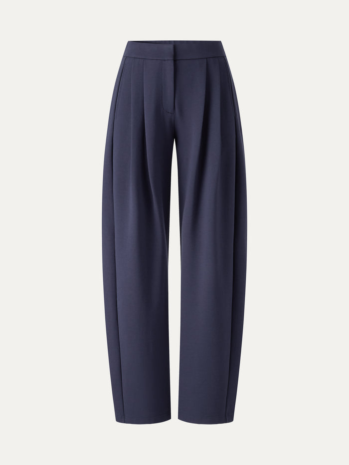 OGLmove Ponte Low-Rise Ankled Barrel Pants with Pockets