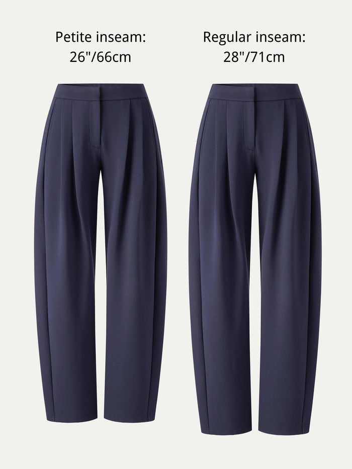 OGLmove Ponte Low-Rise Ankled Barrel Pants with Pockets
