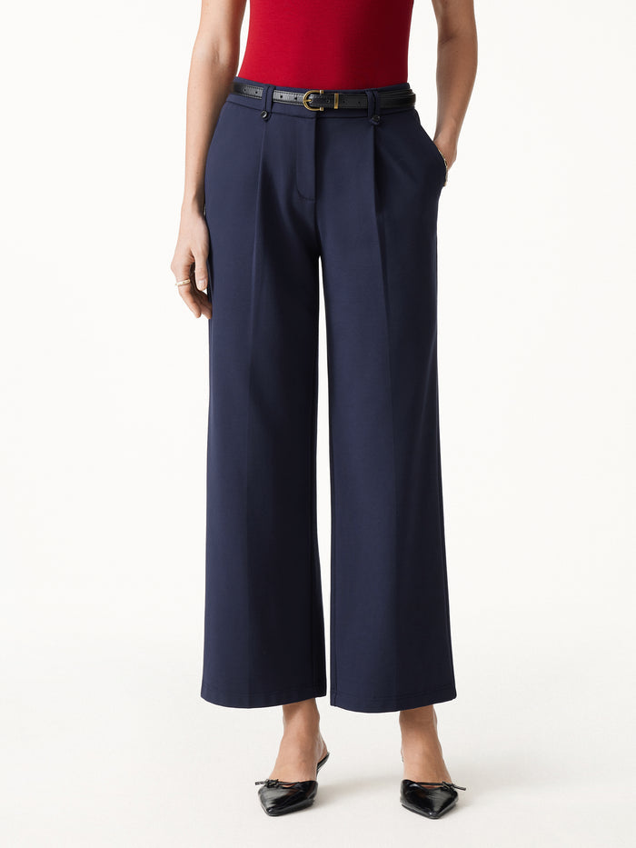 OGLmove Ponte Low-Rise Straight Leg Ankled Pants with Pockets