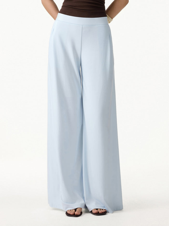 OGLmove Ponte Mid Rise Wide Leg Pants with Pockets