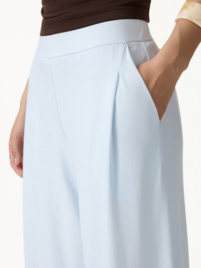 OGLmove Ponte Mid Rise Wide Leg Pants with Pockets