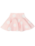 Kids Couture x Mia Belle Girls Pink Polka Dot Hip Pleat Tennis Skirt
